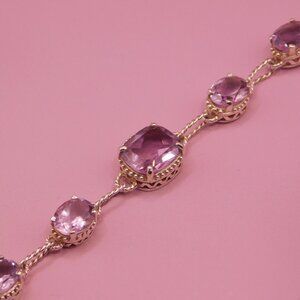 VINTAGE AMETHYST BRACELET  - 925 SILVER